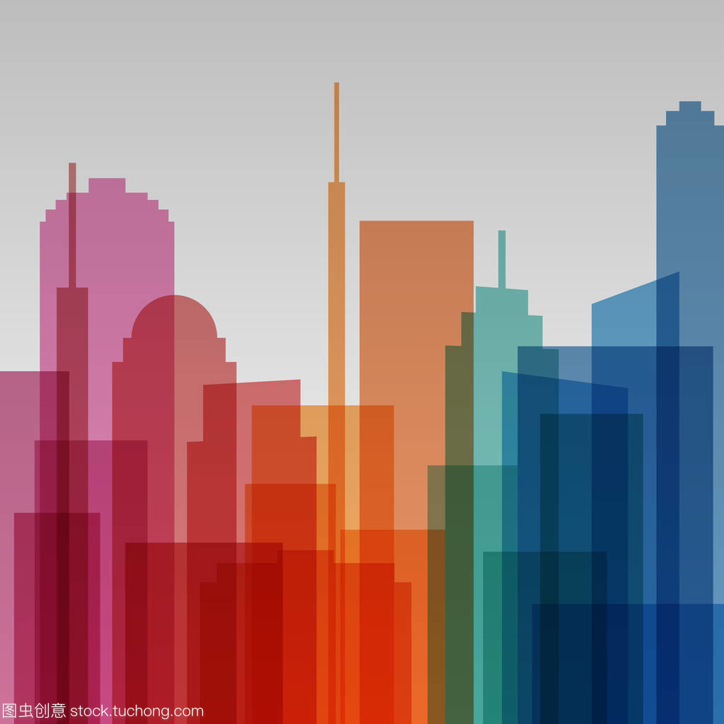 透明城市 现代建筑与彩色的未来景观