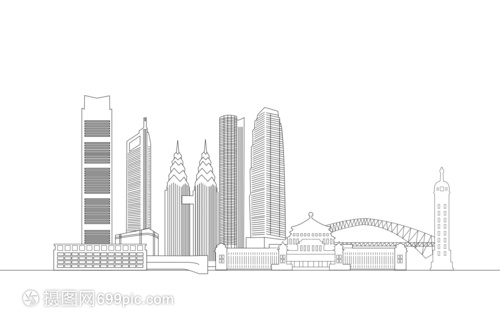 重庆地标建筑 都市线稿与现代建筑技术咨询服务的融合